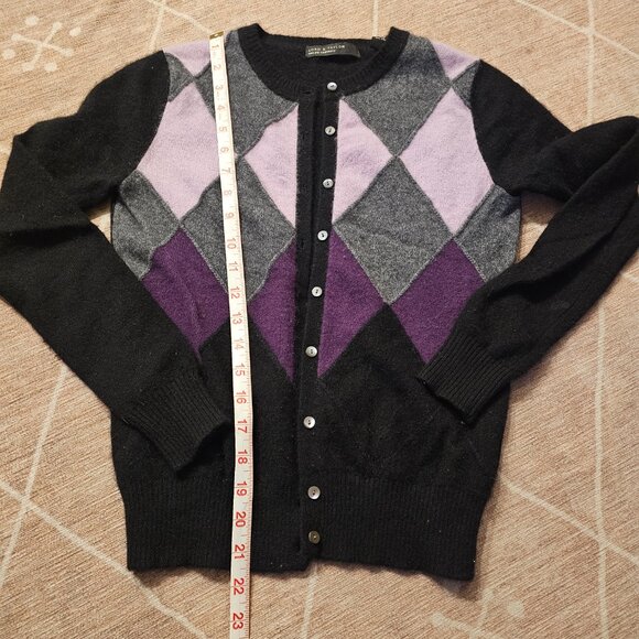 Lord & Taylor Argyle cashmere cardigan - Picture 8 of 10